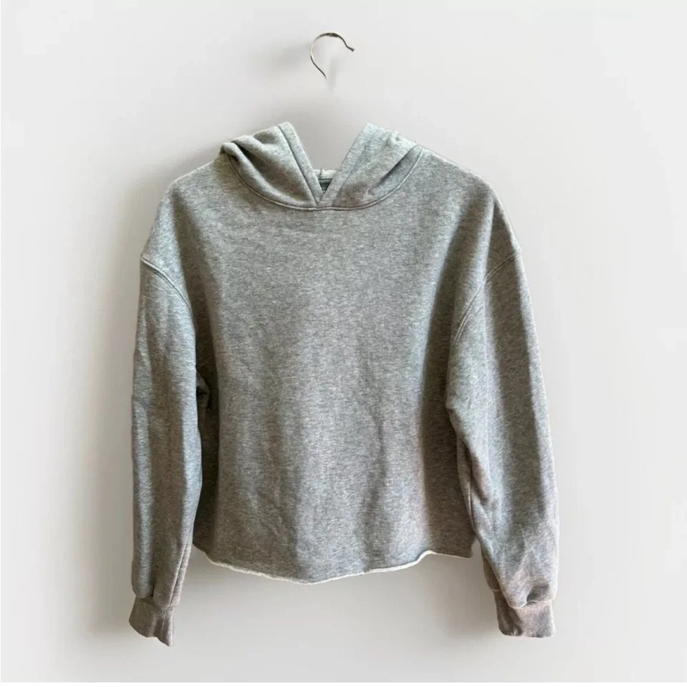 Art Class by Target Girls Cropped Gray Fleece Hooded Sweatshirt Size XXL (18)